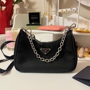 Prada Tessuto Nylon Mini Re-Edition 2000 Shoulder Bag Black